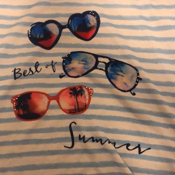 Blue and white strip summer shirt - Picture 2 of 5